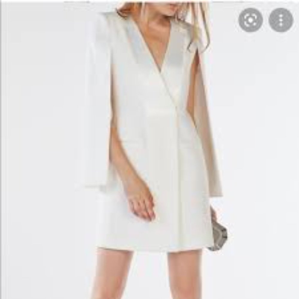 BCBGMaxAzria Ottis Cape Dress in Off White LIKE NEW